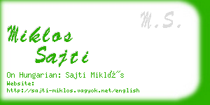 miklos sajti business card